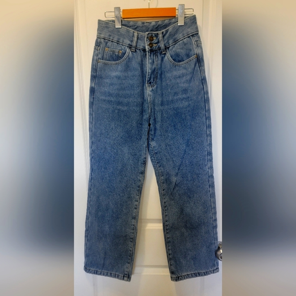 High rise fleece lined denim Size 2